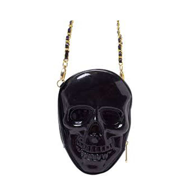 Fekete Skull Chain Crossbody táska