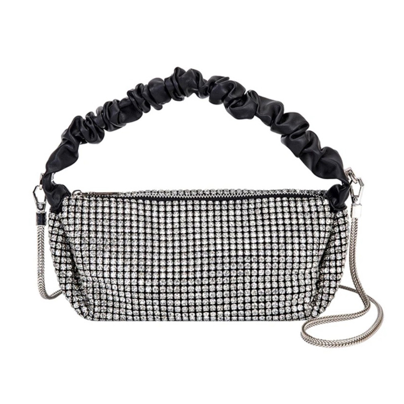 Bling Trim Ruched Handle Crossbody táska