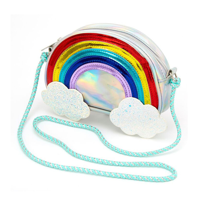 Glitter Shaker Cloud Rainbow Crossbody táska